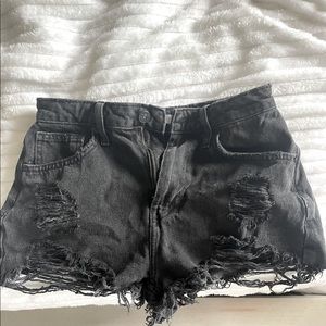 black high rise shorts